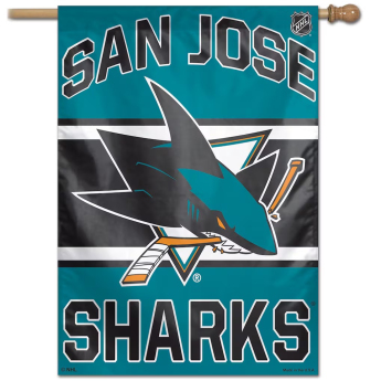 San Jose Sharks vlajka Wordmark Single-Sided Vertical