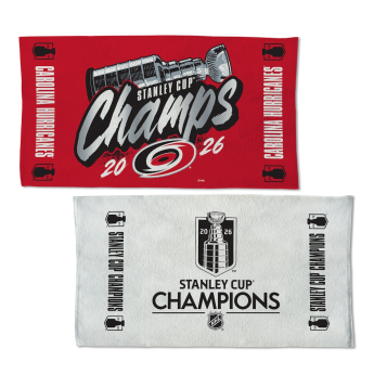 Carolina Hurricanes osuška NHL 2026 Stanley Cup Champions Locker Room On-Ice Celebration