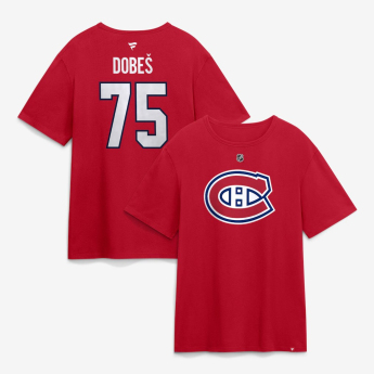 Montreal Canadiens pánske tričko NHL Jakub Dobeš #75 Authentic Stack Name & Number T-Shirt - Red