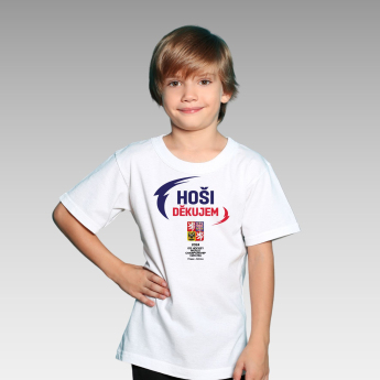 Hokejové reprezentácie detské tričko HOŠI DĚKUJEM Ice Hockey World Championship Czechia MS 2024 White
