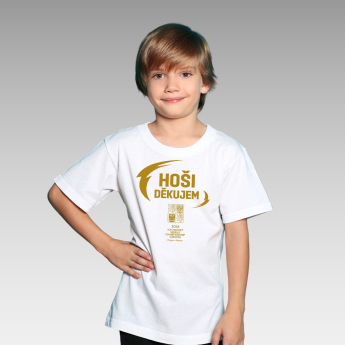 Hokejové reprezentácie detské tričko HOŠI DĚKUJEM Ice Hockey World Championship Czechia MS 2024 GOLD EDITION White