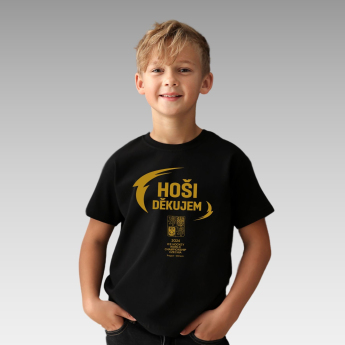 Hokejové reprezentácie detské tričko Ice Hockey World Championship Czechia MS 2024 GOLD EDITION Black