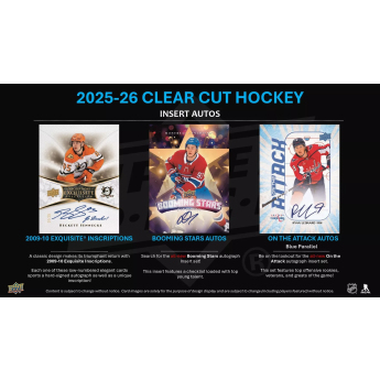 NHL boxy hokejové karty NHL 2025-26 Upper Deck Clear Cut Hockey Hobby Box