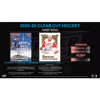 NHL boxy hokejové karty NHL 2025-26 Upper Deck Clear Cut Hockey Hobby Box