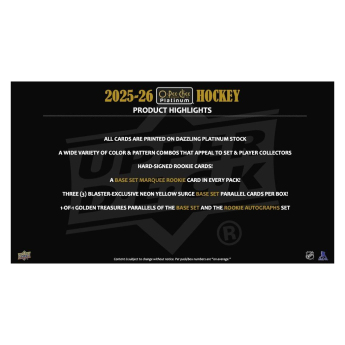 NHL boxy hokejové karty NHL 2025-26 Upper Deck O-Pee-Chee Platinum Blaster Box