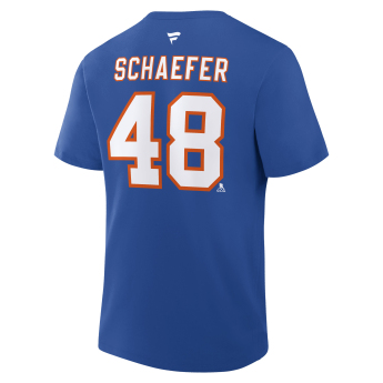New York Islanders pánske tričko Matthew Schaefer #48 Fanatics Authentic Stack Name & Number T-Shirt - Royal