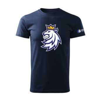 Hokejové reprezentácie pánske tričko navy Czech Ice Hockey logo lion