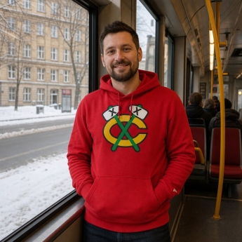 Chicago Blackhawks pánska mikina s kapucňou Primary Logo Graphic Hoodie red