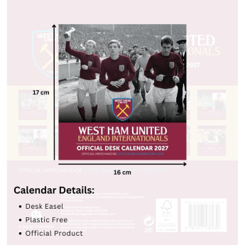 West Ham United stolový kalendár 2027