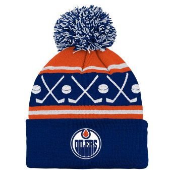 Edmonton Oilers detská zimná čiapka Face-Off Cuff Pom