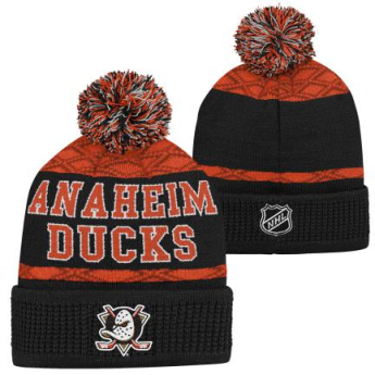 Anaheim Ducks detská zimná čiapka Puck Pattern Cuffed Pom