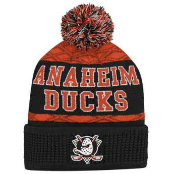 Anaheim Ducks detská zimná čiapka Puck Pattern Cuffed Pom