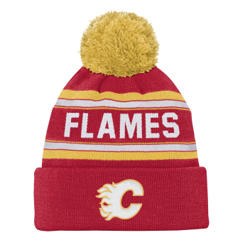Calgary Flames detská zimná čiapka NHL Jacquard Cuffed Knit With Pom