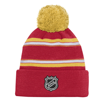 Calgary Flames detská zimná čiapka NHL Jacquard Cuffed Knit With Pom