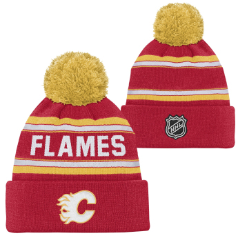Calgary Flames detská zimná čiapka NHL Jacquard Cuffed Knit With Pom