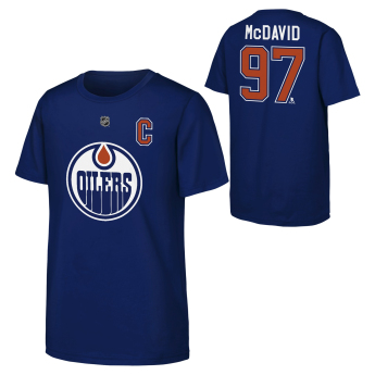 Edmonton Oilers detské tričko NHL Flat Captains Name & Number Short Sleeve Cotton