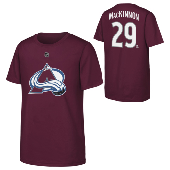 Colorado Avalanche detské tričko Nathan MacKinnon #29 NHL Flat Name & Number Short Sleeve Cotton