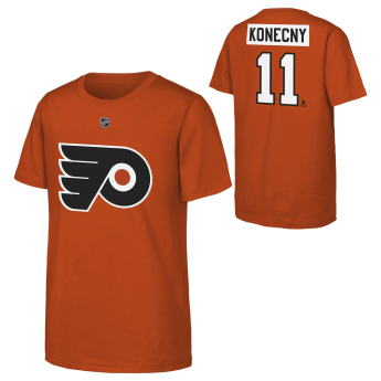 Philadelphia Flyers detské tričko Travis Konecny #11 NHL Flat Name & Number Short Sleeve Cotton