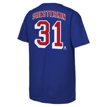New York Rangers detské tričko Igor Shesterkin #31 NHL Flat Name & Number Short Sleeve Cotton