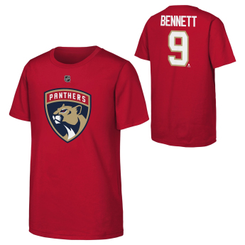 Florida Panthers detské tričko Sam Bennett #9 NHL Flat Name & Number Short Sleeve Cotton