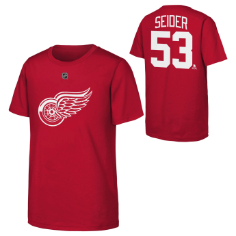 Detroit Red Wings detské tričko NHL Flat Name & Number Short Sleeve Cotton