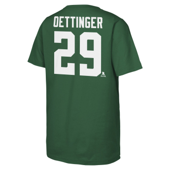 Dallas Stars detské tričko Jake Oettinger #29 NHL Flat Name & Number Short Sleeve Cotton