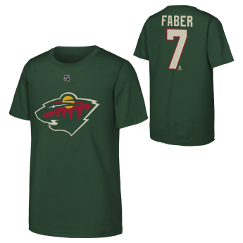 Minnesota Wild detské tričko NHL Flat Name & Number Short Sleeve Cotton