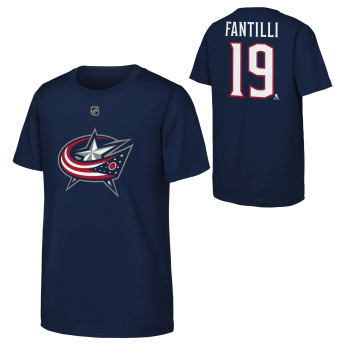 Columbus Blue Jackets detské tričko NHL Flat Name & Number Short Sleeve Cotton