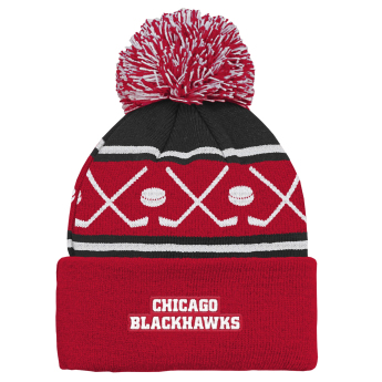 Chicago Blackhawks detská zimná čiapka NHL Face-Off Cuff Pom