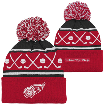 Detroit Red Wings detská zimná čiapka NHL Face-Off Cuff Pom