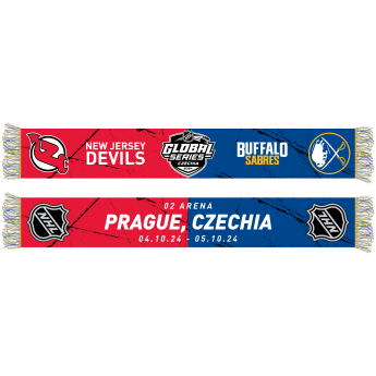 Buffalo Sabres zimný šál NHL vs New Jersey Devils NHL Friendship HD Jaquard Scarf