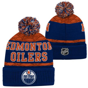 Edmonton Oilers detská zimná čiapka Puck Pattern Cuffed Pom