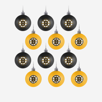 Boston Bruins vianočné ozdoby NHL 12 Pack Ball Ornament Set