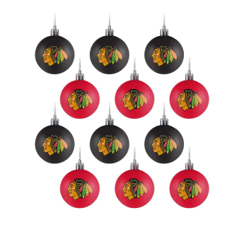 Chicago Blackhawks vianočné ozdoby NHL FOCO 12 Pack Ball Ornament Set