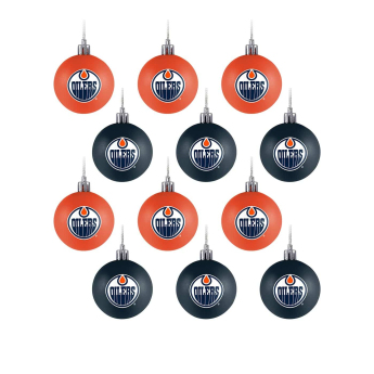 Edmonton Oilers vianočné ozdoby NHL FOCO 12 Pack Ball Ornament Set