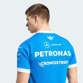 Mercedes AMG Petronas pánske tričko F1 Blue with Sponsor Logos - SILVERSTONE 2026 Edition