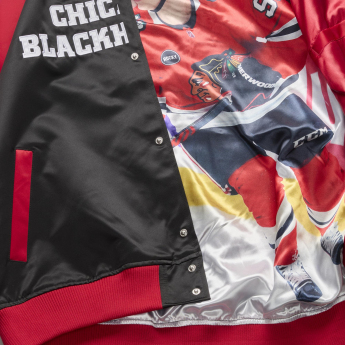 Chicago Blackhawks pánska bunda NHL Connor Bedard #98 Player Lightweight Satin Jacket