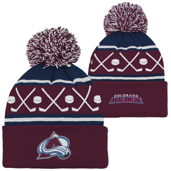 Colorado Avalanche detská zimná čiapka NHL Face-Off Cuff Pom