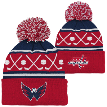 Washington Capitals detská zimná čiapka NHL Face-Off Cuff Pom