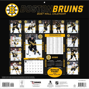 Boston Bruins kalendár NHL 2027 Wall