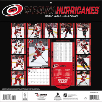 Carolina Hurricanes kalendár NHL 2027 Wall