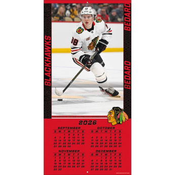 Chicago Blackhawks kalendár NHL #98 Connor Bedard 2027 Wall