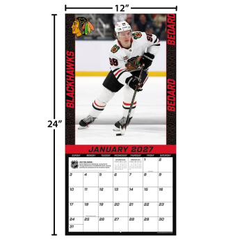 Chicago Blackhawks kalendár NHL #98 Connor Bedard 2027 Wall