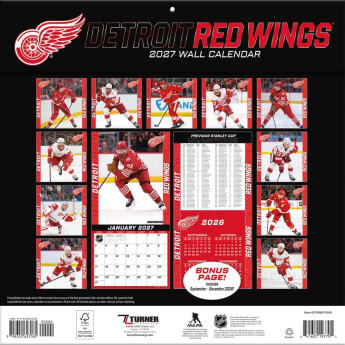 Detroit Red Wings kalendár NHL 2027 Wall