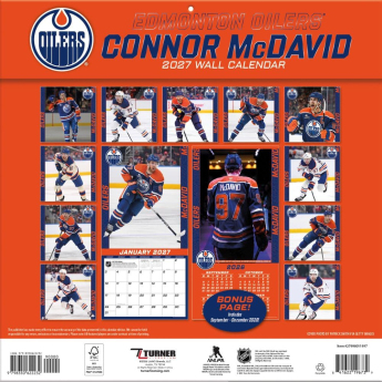 Edmonton Oilers kalendár NHL #97 Connor McDavid 2027 Wall