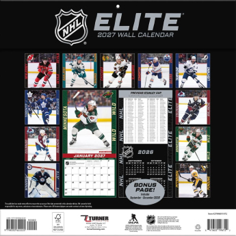 NHL produkty kalendár Elite 2027 Wall