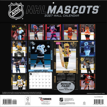 NHL produkty kalendár Mascots 2027 Wall