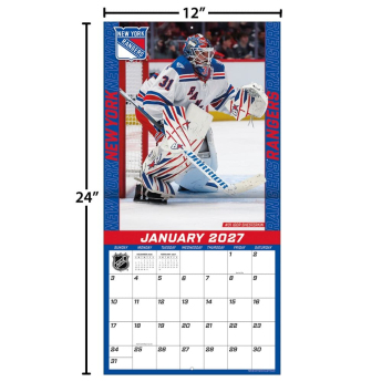 New York Rangers kalendár NHL 2027 Wall