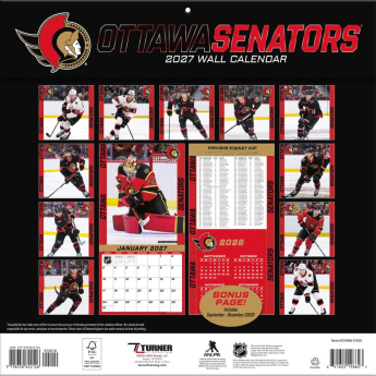 Ottawa Senators kalendár NHL 2027 Wall