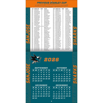 San Jose Sharks kalendár NHL 2027 Wall